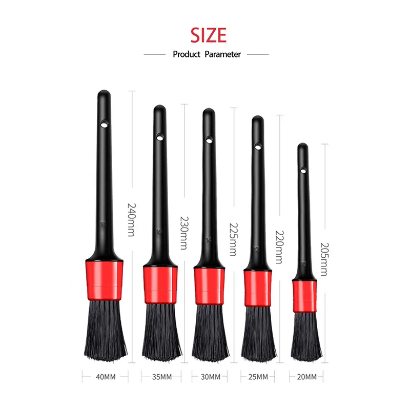 

5pcs Car Detailing Brush Auto Cleaning Brushes Universal Wheel Dashboard Air Outlet Auto Detail Clean Tools Car Wash Accessories