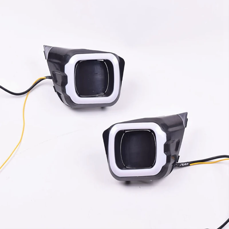 

Car LED Daytime Running Light Fog Lamp Cover DRL with Yellow Turn Signal Lamp Accessories for Ford Ranger 2019