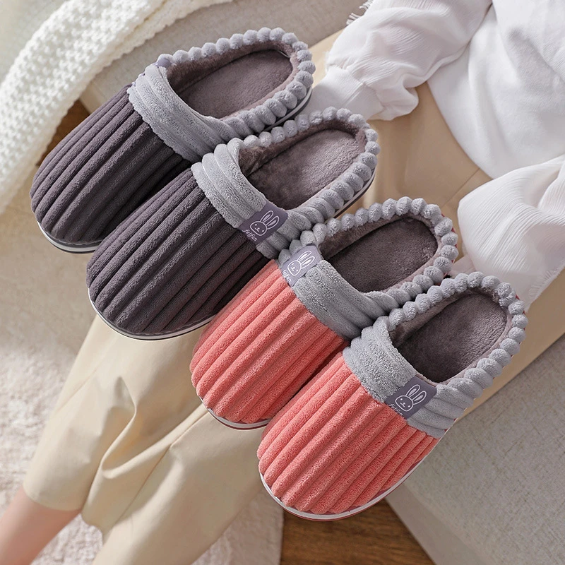 Women Winter Slippers Female Push Thick Bottom Home Cotton Shoes Lady Non-Slip Comfortable Indoors Flats Women's Footwear winter indoor slippers