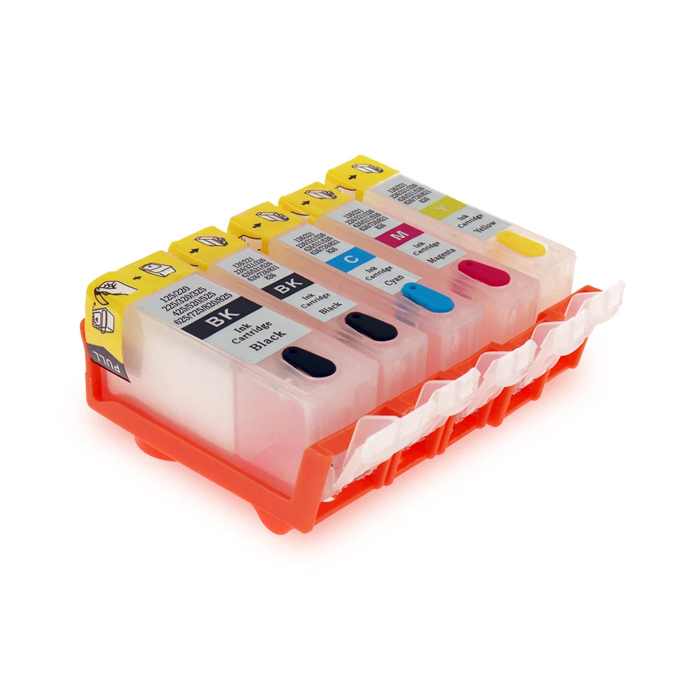 

5 Colors PGI-520 CLI-521 Refillable Ink Cartridges For Canon PIXMA iP3600 IP4600 MP540 MP620 MP630 MP980 MX860 MX870 With Chips