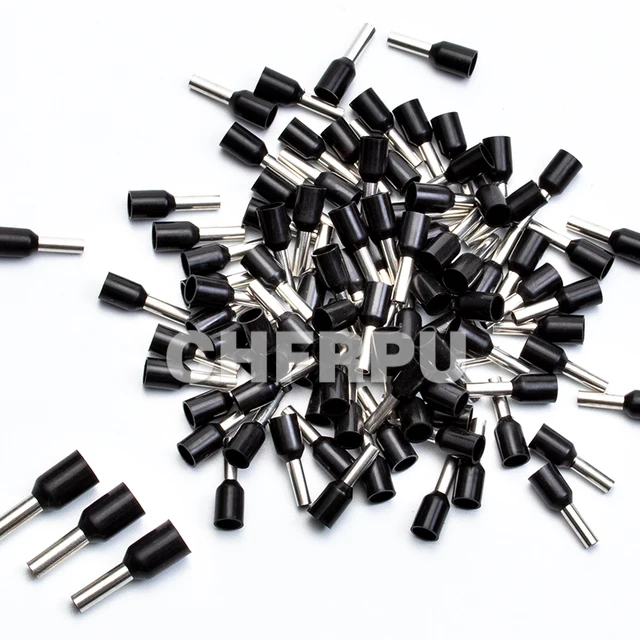 wire connect 100pcs Insulated connector Terminal Crimp Terminator cold pressed insulated termina VE0508 7508 1008 1508 2508 4009 Black