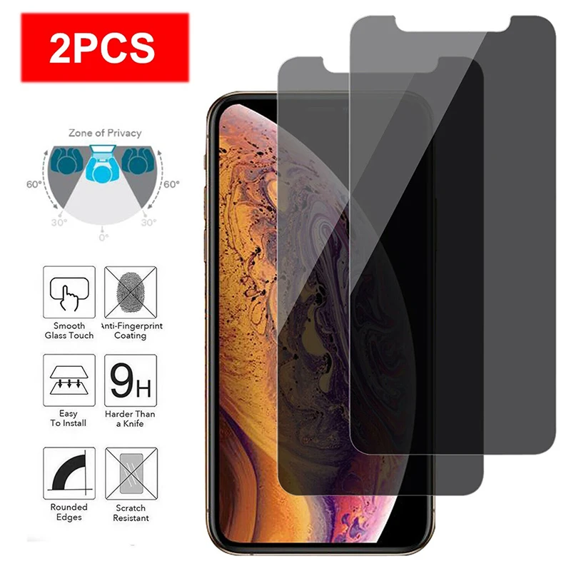 2 шт. защита для экрана из закаленного стекла iPhone XS 11 Pro MAX XR X SE 2020 8 7 6 s Plus 5