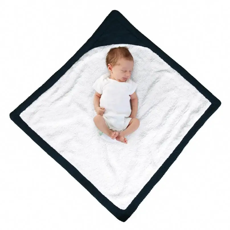 Baby plus velvet sleeping bag Swaddle Wrap Warm Crochet Knitted Thickened Hoodie Soft Swaddling Wrap stroller Blanket 80*80cm