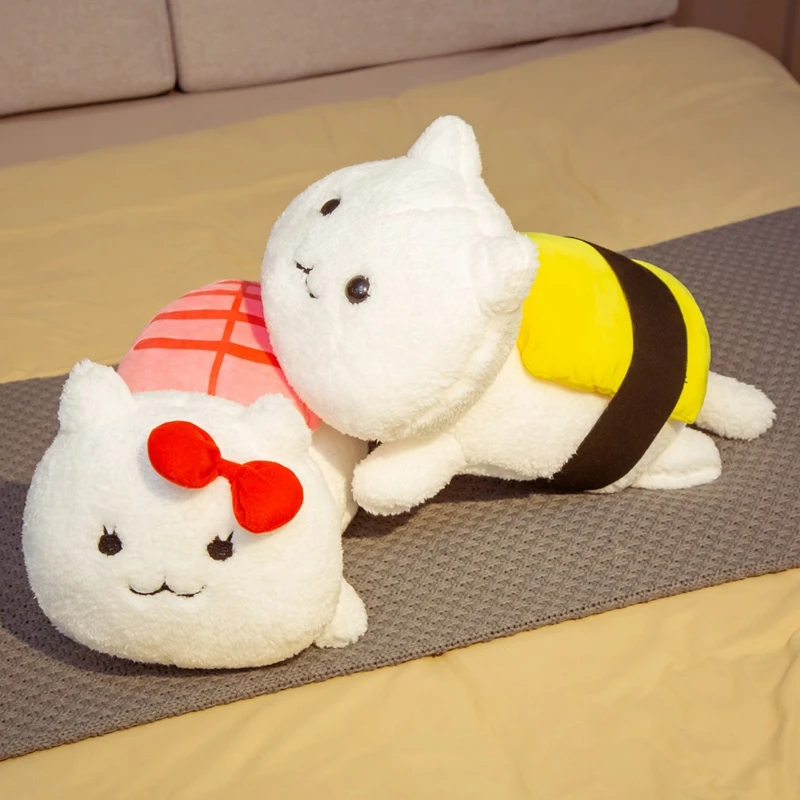 

Hot 1pc 45cm Kawaii Lying Sushi Cat Plush Toys Stuffed Cute Doll Lovely Animal Pillow Soft Cartoon Cushion Kids Christmas Gift