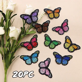 

top selling 20 Pieces Butterfly Iron on Patches Embroidery Applique Patches for Arts Crafts Support Wholesale and Dropshipping