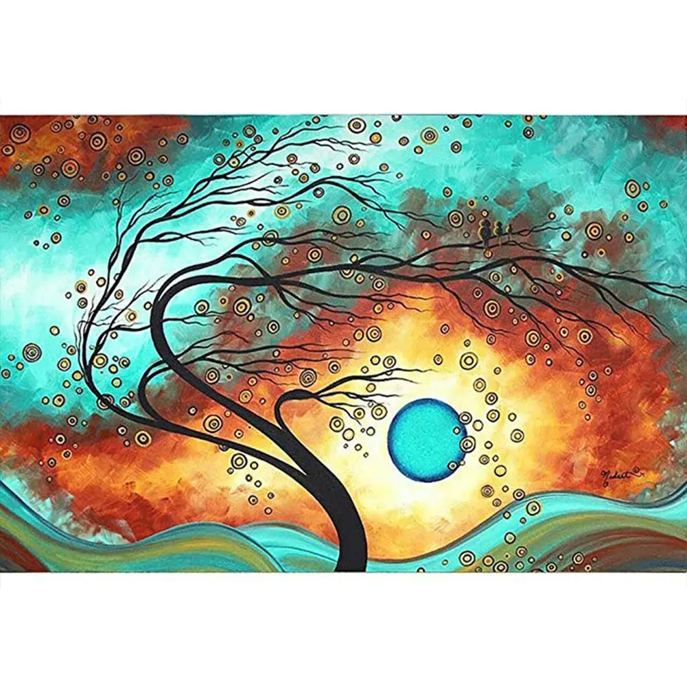 

5D Diamond Painting Cross-Stitch Kit Abstract Tree Branch Cross Stitch Painting Beautiful Decoration
