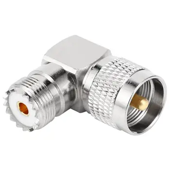 

UHF SO-239 Female To UHF PL-259 Male Right Angle 90 Degree RF Connector Adapter