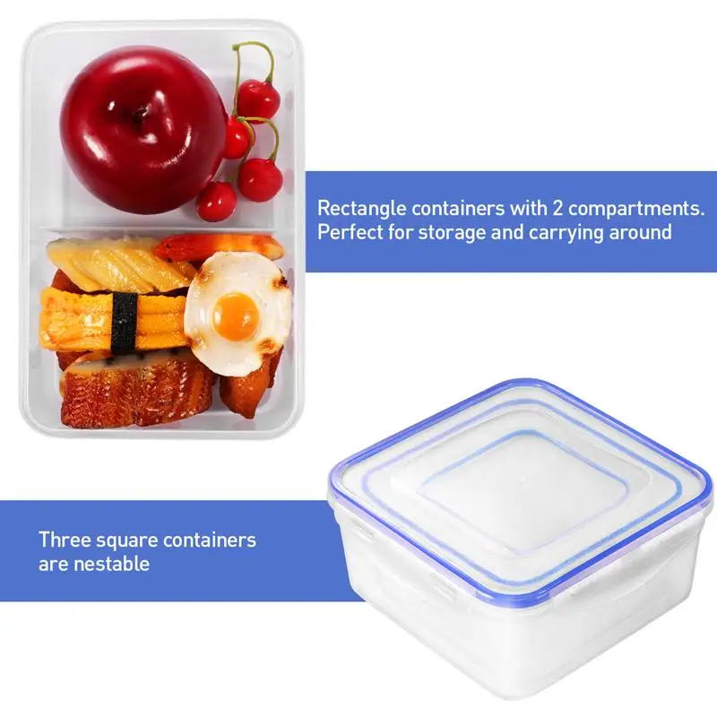 Hemoton 4PCS Transparent Simple Food Storage Containers Set for Home Store Restaurant