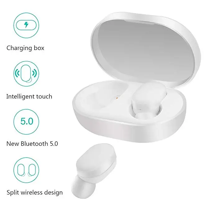 Xiaomi TWS AirDots, Bluetooth 5,0 беспроводные наушники 300 мАч зарядная коробка истинный стерео звук мини беспроводные наушники IPX4 Sweatproo