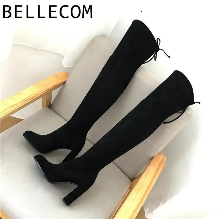 BELLECOM/ Сапоги выше колен, высокие эластичные сапоги, женские высокие сапоги, женские высокие сапоги, botas mujer