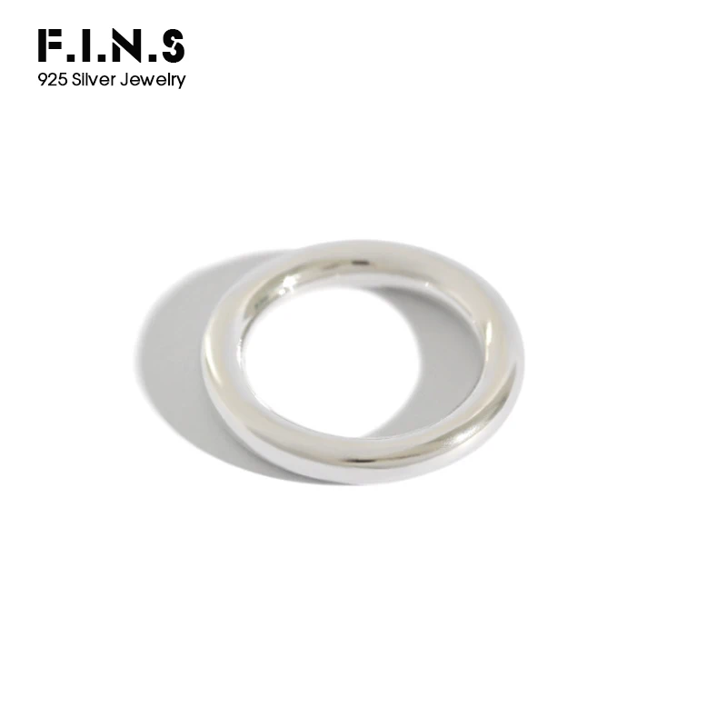 Tanio F.I.N.S minimalistyczny 990 srebrny, gładki pierścionek klasyczny pierścionek zaręczynowy sklep