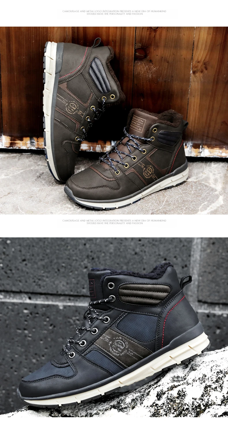 Ферон новые кожаные повседневные мужские ботинки для осени и зимы из искусственной кожи ботинки мужские зимние ботинки