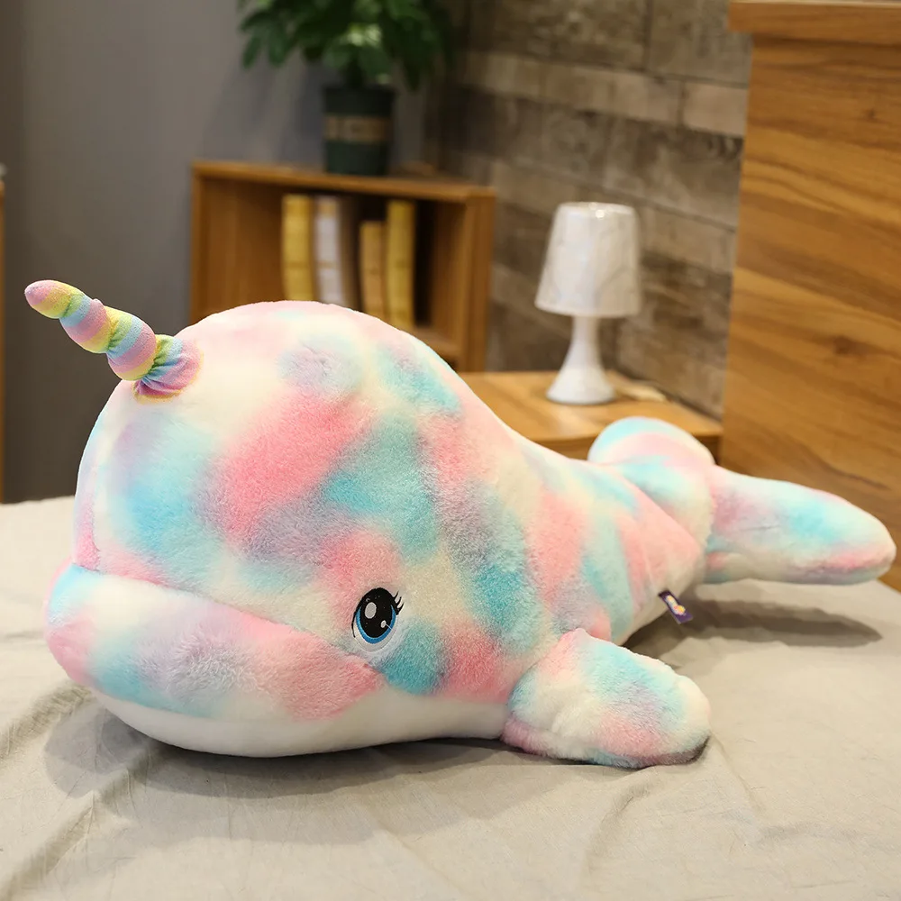 

New Style Color Unicorn Whale Plush Toy Doll Large Size Marine Organism Hot Selling Doll Pillow
