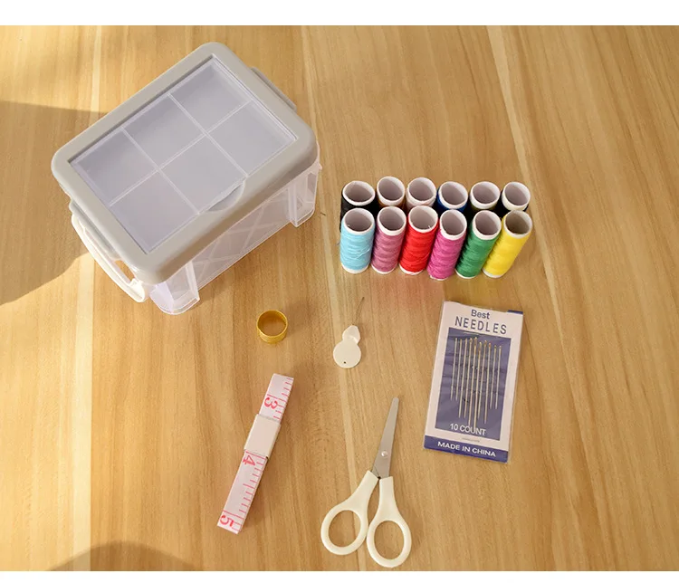 New Style Northern European-Style Three Layer Sewing Box Plastic Storage Sewing Kit Mend Tool Sewing Kit Wholesale