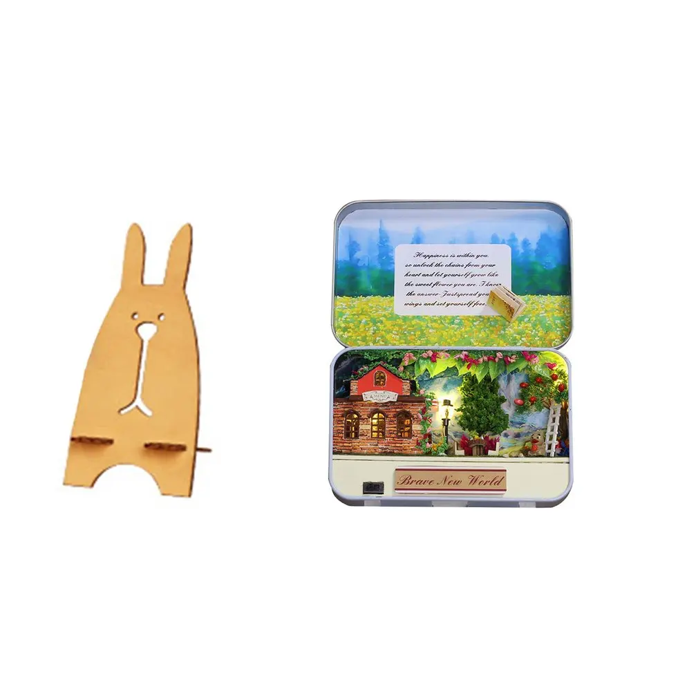 

OCDAY Small Size Secret Garden 3D Wooden DIY Handmade Box Theatre Dollhouse Miniature Box Mini Doll House Assemble Kits Toys