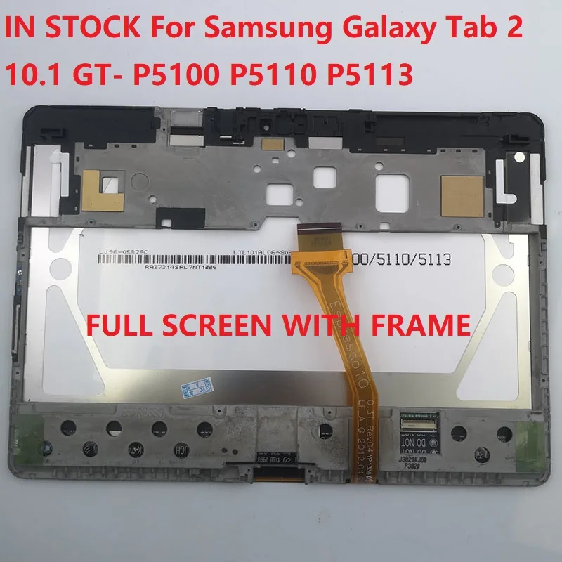para Samsung Galaxy Tab 10.1 Gt-p5100 P5110 P5113 Display Lcd Painel da Tela Mais Digitador da Tela de Toque Montagem do Sensor com Quadro