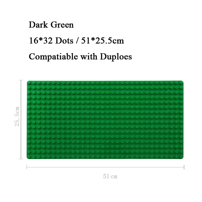 16*32 точки Большие базовые Пластины совместимы с Duploes CityBricks опорная доска фигурки DIY строительные блоки игрушки для детей детские подарки - Цвет: DK Green-Round Angle
