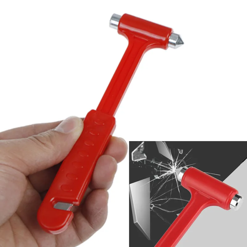 2 In 1 Life-Saving Escape Hammer Mini Car Safety Hammer Cutting Knife Multi Tool Window Broken Emergency Glass Breaker Hammer