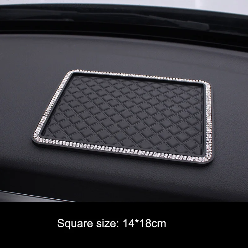 1PCS Crystal Anti-Slip Pad Mat for Mobile Phone mp4 Keys GPS Silicone Diamond Rhinestones Car Sticky Car Charm anti slip mats
