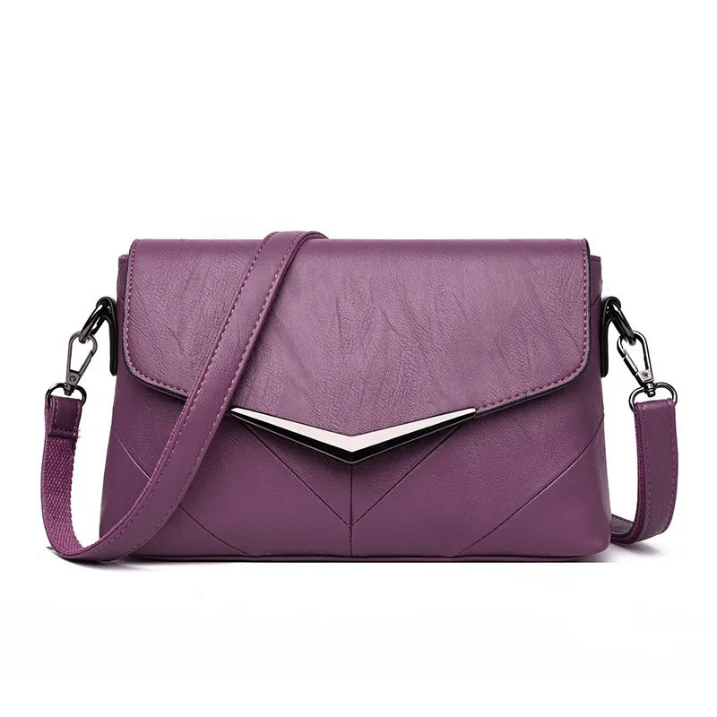 Purple Бренд LONOOLISA, новинка, дизайнерские сумки через плечо для женщин, высокое качество, кожаные женские сумки, сумки на плечо, женские сумки - Цвет: Purple