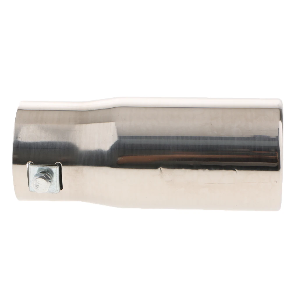Steel 30-50mm Car SUV Exhaust End Tips Tail Muffler Pipe Silencer Silver