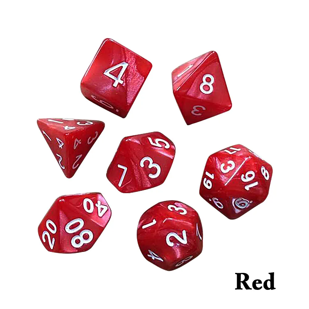 Dados De Rpg 7Pcs/Set Polyhedral RPG Games Dice with Marble Effect D4-D20 Multi Sides Dice Pop for Dnd Board Games