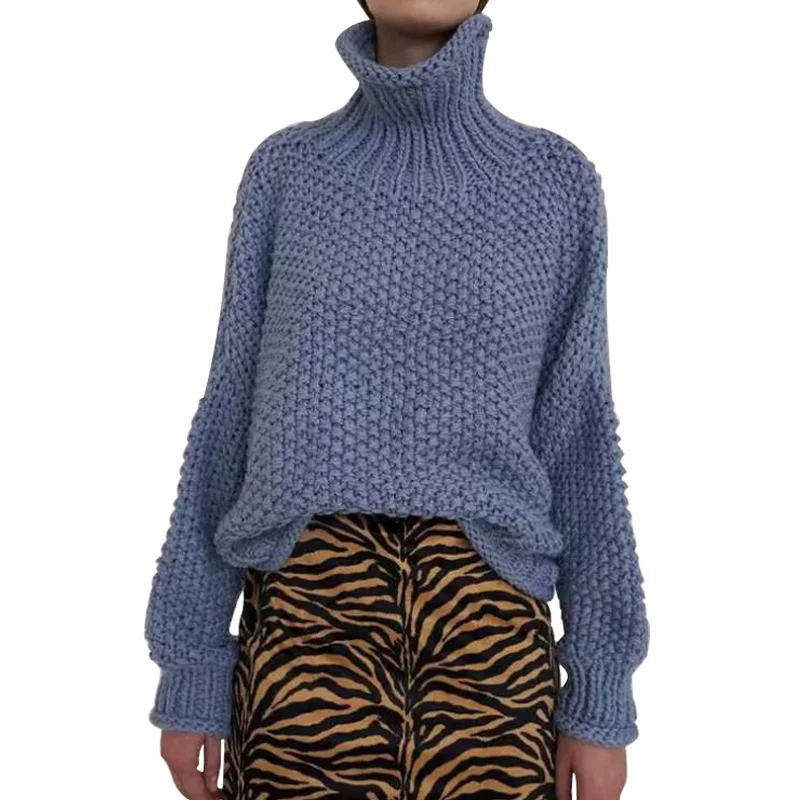 

Diwish Nordic Simple Fashion Thick Turtleneck Sweater Female Pullover Women Winter Clothes Solid Christmas Gift