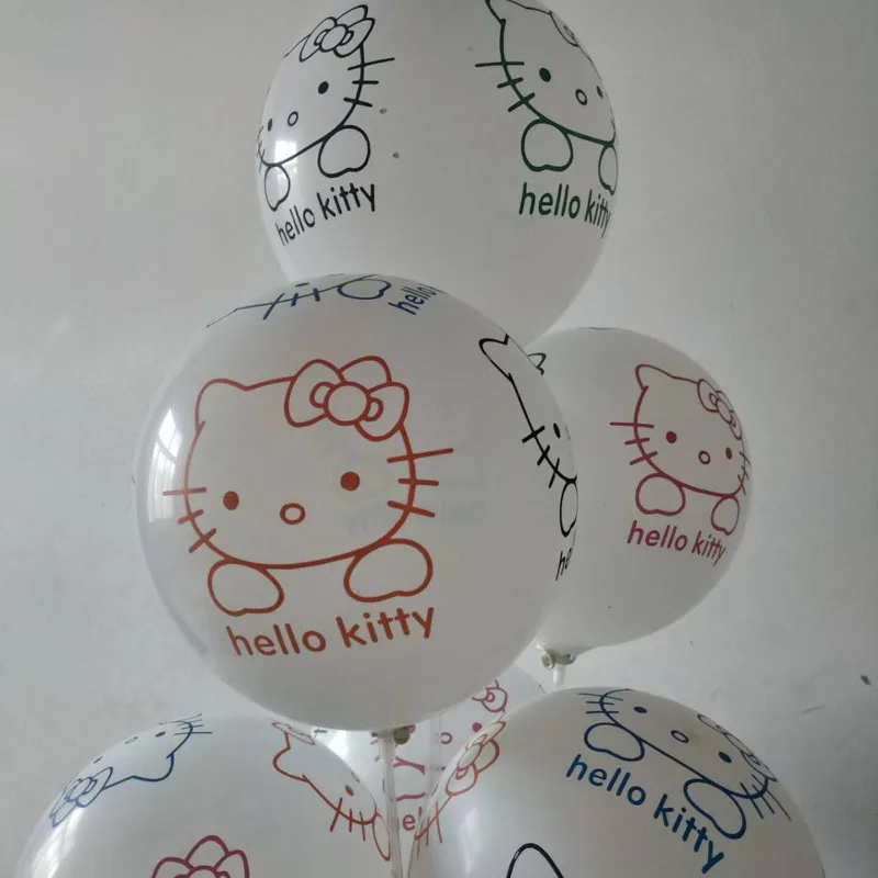 Baloon 50 шт./лот 12 дюймов толстые белые воздушные шары Hello Kitty babyshower украшения девушка