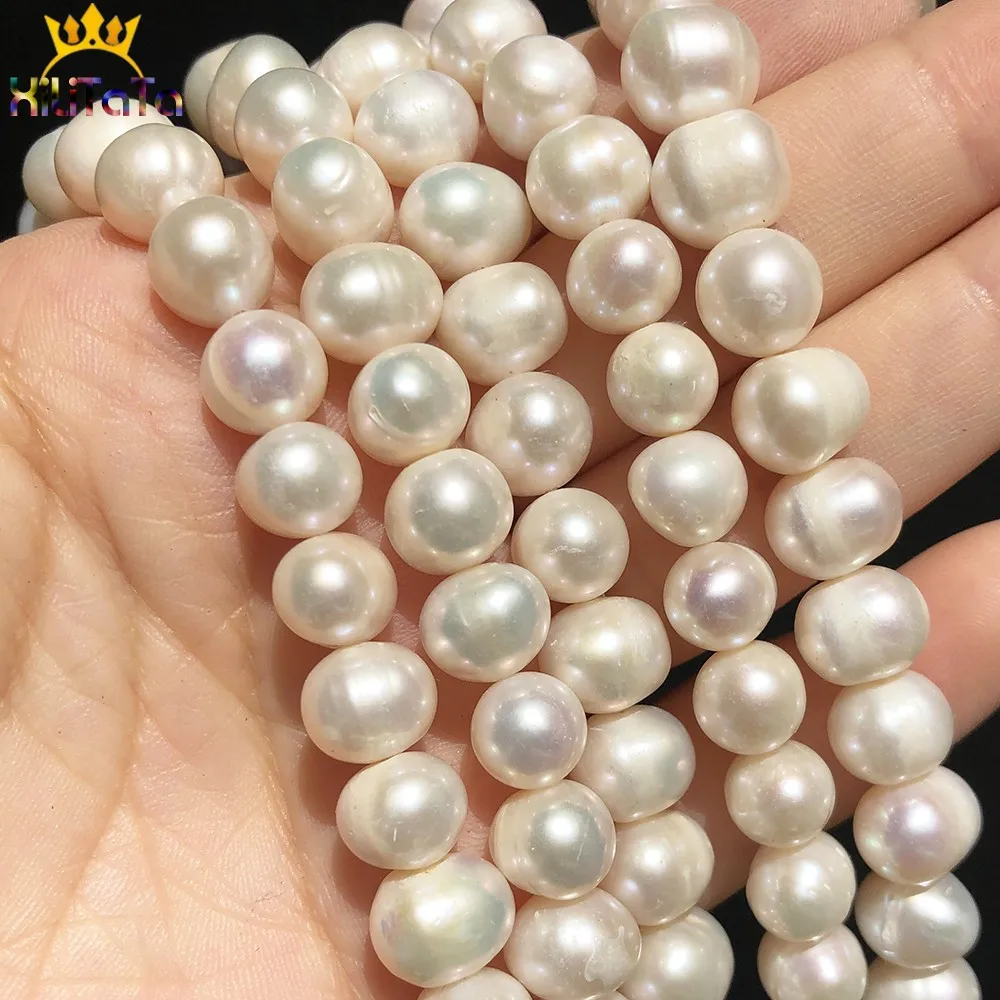 9-10mm Wholesale Lots Freshwater Pearl Round Beads For Jewelry Making Strand 15" 
