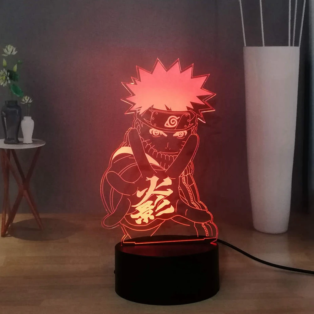 Naruto 3D illusion LED Lamp Touch Switch Table Desk Night Light Kids Gift 
