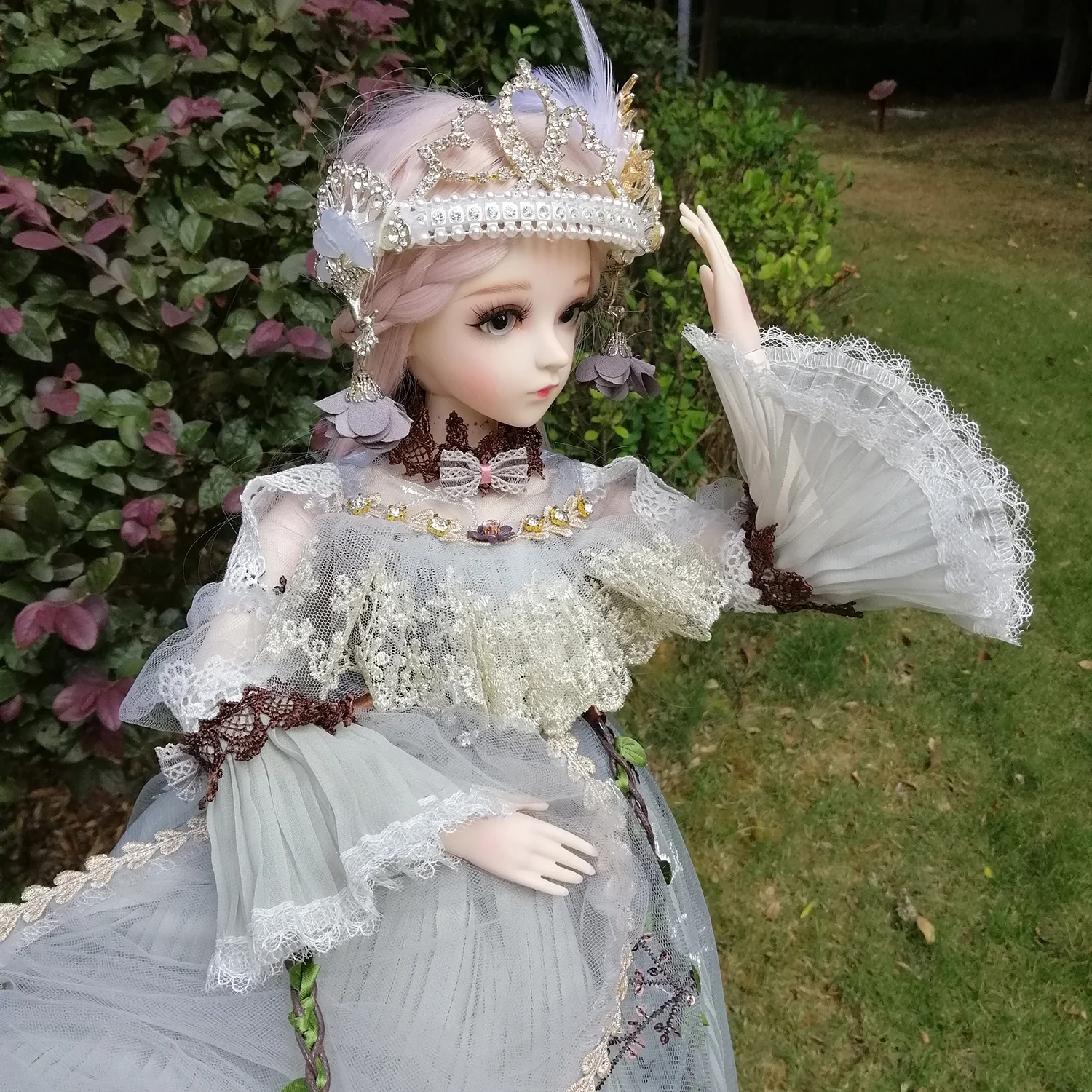 2" полный набор BJD кукла+ макияж ручной работы 24 дюймов 60 см EVA BJD леди+ стеклянные глаза+ аксессуары парики одежда обувь DA008-3L03