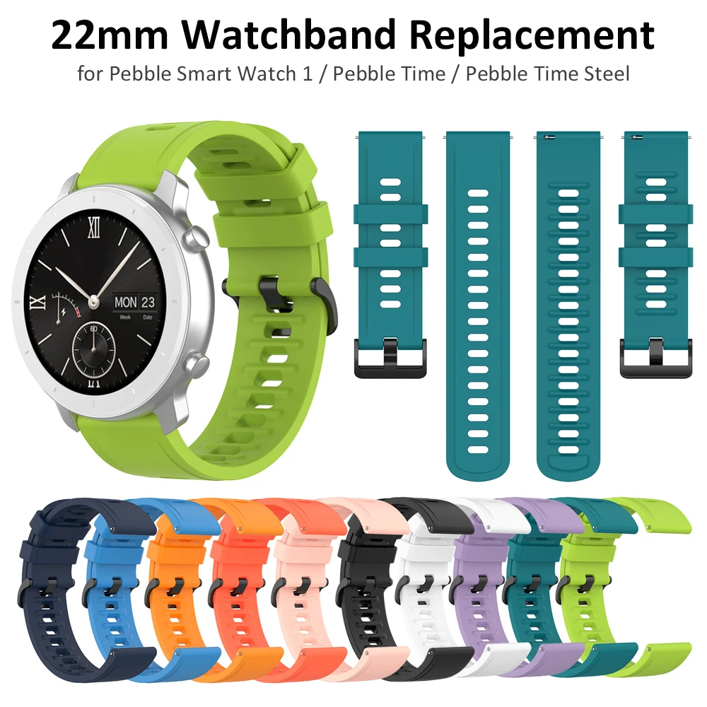Cinturino Cinturino In Silicone 22Mm Per Lg G Watch Urbane Asus Zenwatch 2 Fossil Gen 5 Carlyle (Time Vivoactive 4 Ticwatch Pro