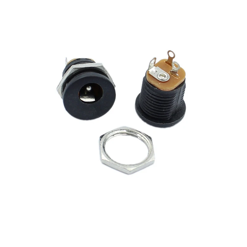 12V 3A 5.5*2.1 5.5*2.5 Plastic Male Plugs DC022 DC Power Socket Female Jack Screw Nut Panel Mount Connector DC005 10PCS/LOT