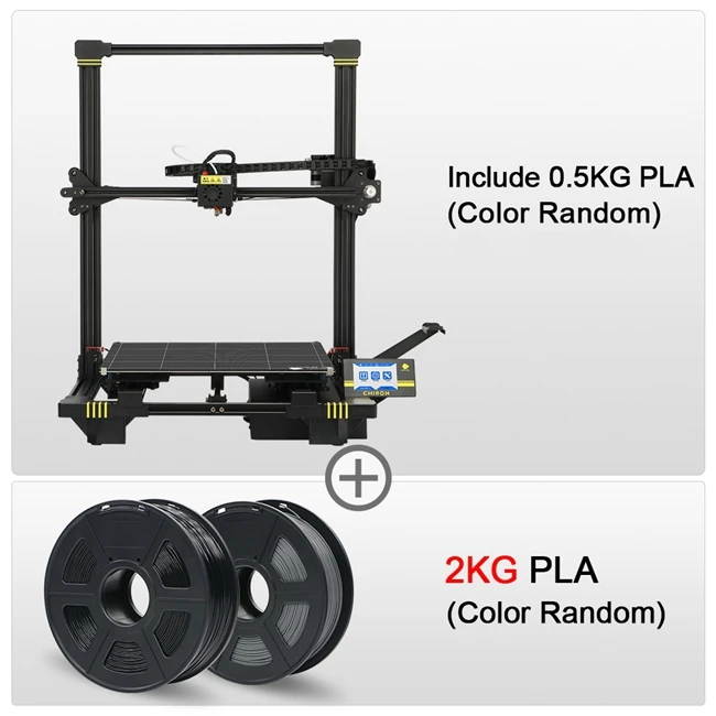 Chiron --Add 2KG ANYCUBIC Chiron 3d принтер большой объем сборки 3 д принтер с автоматическим уровнем Ultrabase экструдер с подогревом Кровать FDM 3д принтер Kit 3D-принтер - Цвет: Chiron --Add 2KG