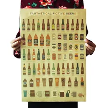 [A13] пивная энциклопедия A-Ностальгический ретро плакат из крафт-бумаги экран для помещений кафе декоративная живопись