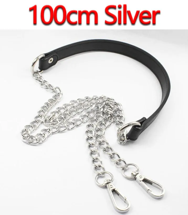 ex silver Diy 60 см-160 см сменная сумка через плечо с ремешком Diy черная искусственная кожа, ручка с золотом, серебром, пистолет черный, бронзовые металлические цепи - Цвет: ex silver