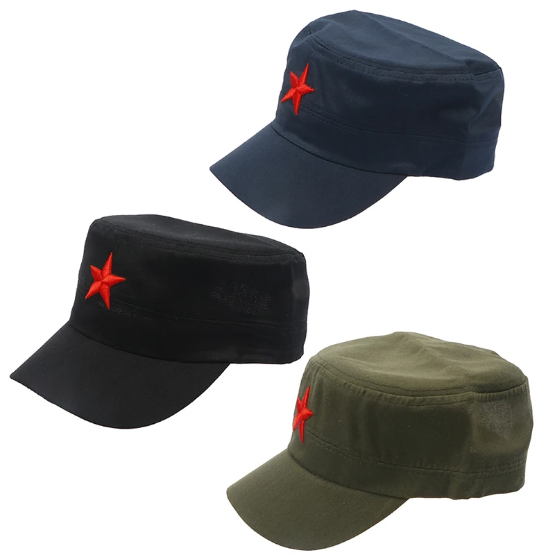Men Women Red Star Cotton Vintage Hat 