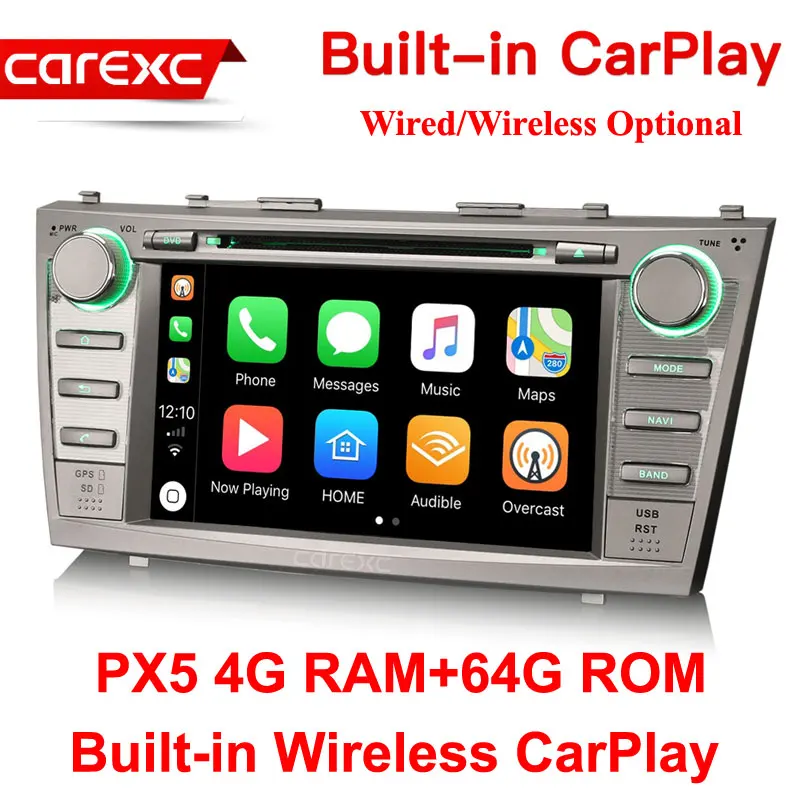 CarExc Android 9,0 автомобильный Muiltmedia плеер с CarPlay для Toyota Aurion 2006-2011 Camry 07-09 с системой gps-навигации автомобиля - Цвет: PX5 64G ROM