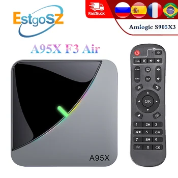 

EstgoSZ A95X F3 Air Smart TV Box Android 9.0 Amlogic S905X3 Quad Core Max 4GB 64GB with RGB Light G31 GPU Dual USB Dual WiFi