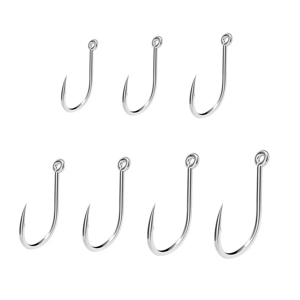 

50PCS Fishing Hooks Set Barbed Single Circle Carp Hook Sea Fishinhook Carbon High Fly Fishing Accessories Tackle Steel I3N9