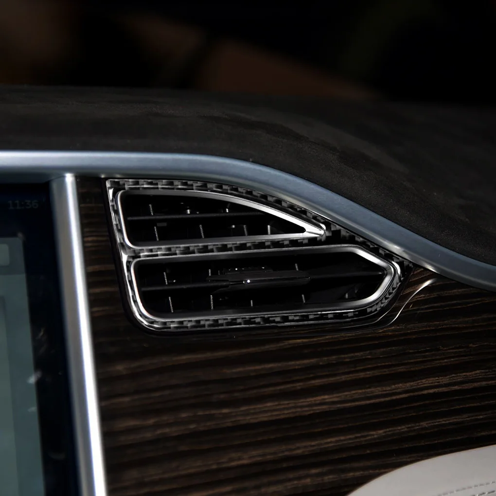Замена для Tesla модель S центральная консоль вентиляционное отверстие рамка Крышка приборной панели воздушный выход углеродное волокно Отделка Декор