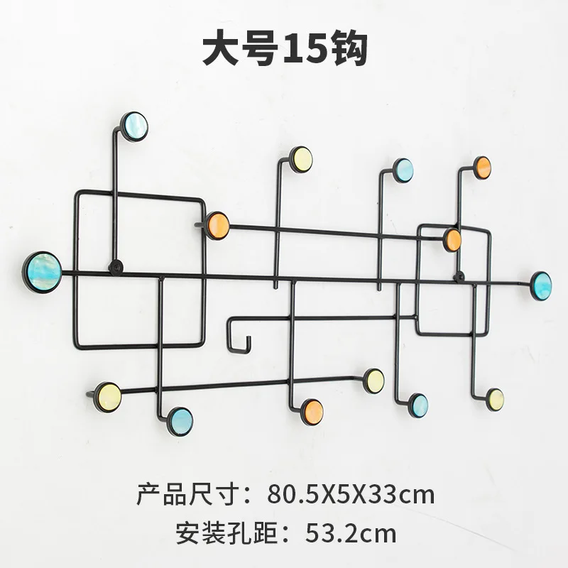Creative Wrought Iron Wall Rack Coat Rack Home Living Room Kitchen Wall Wall Mount Wall Decorative Frame Wall Nordic Hook - Цвет: 11