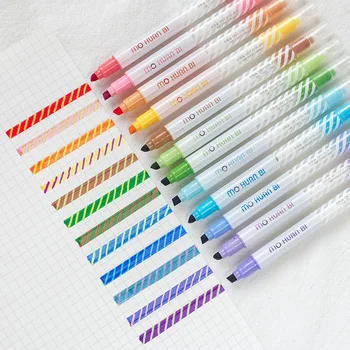 

12 color / set of color changing highlighter double head friction color changing painting pen marker pen stationery art supplies