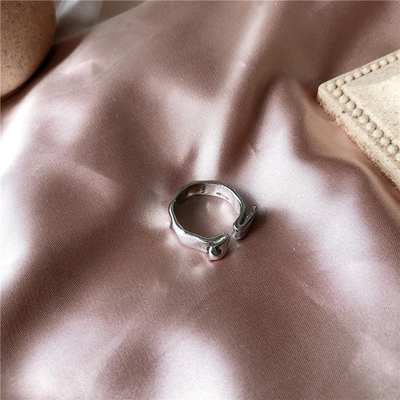 HUANZHI имитация кристалла прозрачный геометрический неправильный складной серебряный металлический плетеное кольцо для мужчин, женщин, девочек вечерние ювелирные изделия в стиле панк