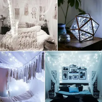 

20 Meters 200 Lights Solar Copper String String Holiday Lights Christmas Tree Lights Led Silver Line Lights