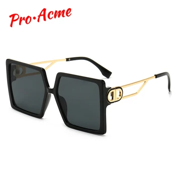 

Pro Acme Fashion Trend Square Oversized Sunglasses Women Luxury Brand Designer Big Sun Glasses Metal Frame Dropshipping PC1682