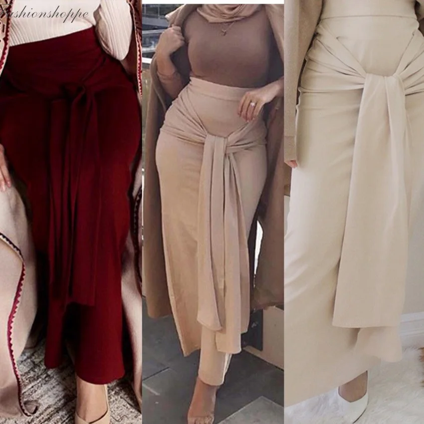 Faldas largas de moda para mujer, falda larga ajustada de princesa, elegantes y modestas, musulmana, para fiesta, ropa islámica