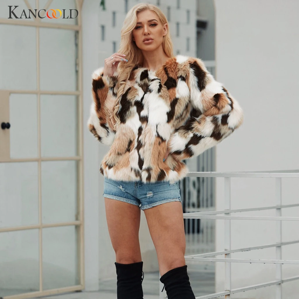 KANCOOLD пальто для женщин s Дамская теплая куртка из искусственного волка зимняя верхняя одежда с отложным воротником модные пальто и куртки для женщин 2019AUG29
