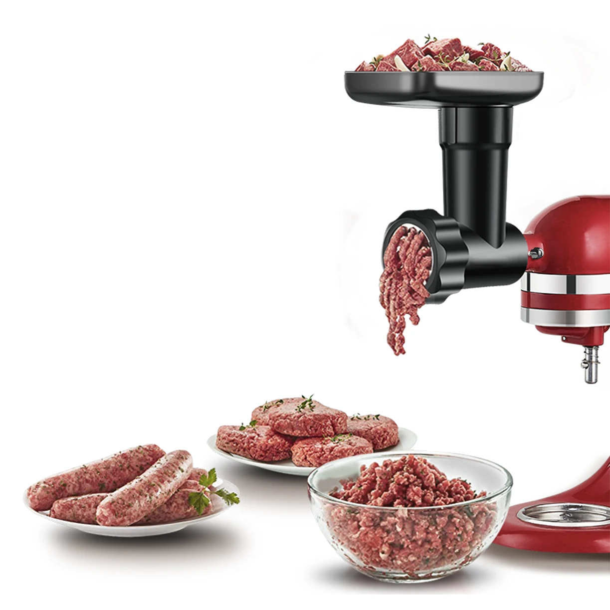 Description Picture 5 of item2024 high quality Food Grinder Attachment for Kitchenaid Stand Mixers, as Meat Mincer Accessory including Sausage Stuffer Tubes