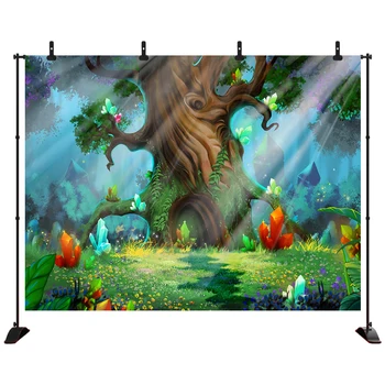 

Fairytale Crystal Forest Photography backdrop Giant Tree Multicolored crystal stone background photo studio photocall
